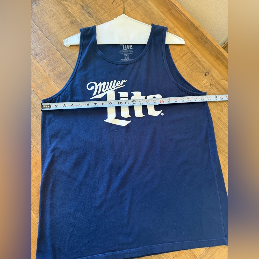 Miller Lite Navy Tank Top. Men’s Sz- 2XL. Licensed | Beer | Vacation | Cotton. - Picture 7 of 8